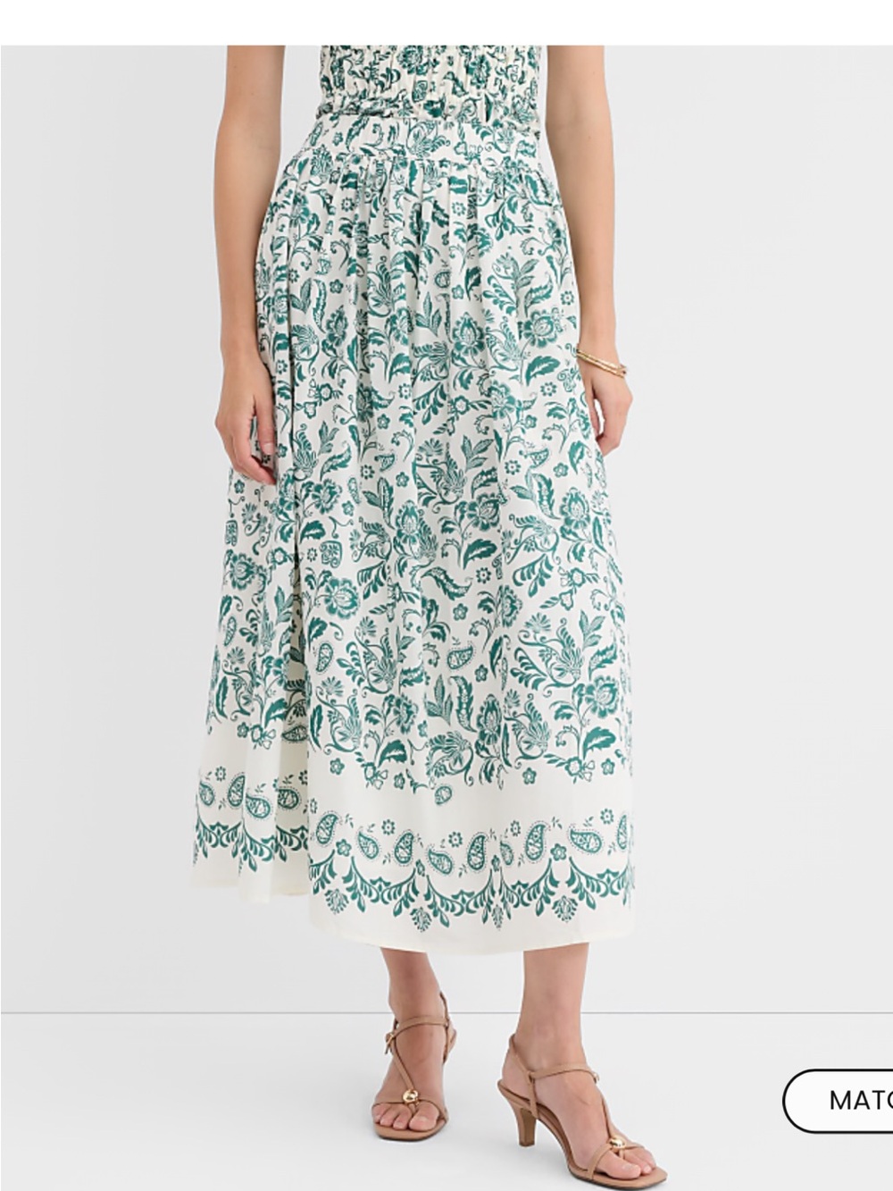 BNWT Loft 100% Cotton Floral Pull On Midi Skirt